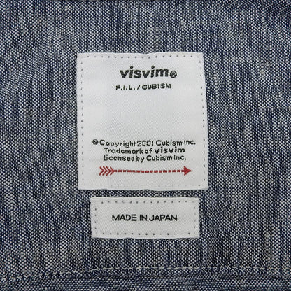 VISVIM Good Condition Cotton Embroidered Design Fairway Short-Sleeve Pocket Shirt Top Men's Blue 2 0124205011001 24AW Tops