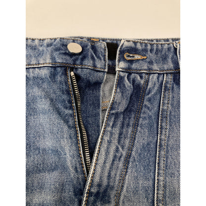 FENDI フェンディ 24年製 FLP358 AS02 ブルー コットン FFメタルプレート ジップフライデニムハーフパンツ ボトムス