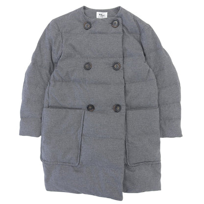 49av.Junko Shimada 49アベニュージュンコシマダ 美品 ノーカラー ロング ダウンコート レディース グレー 38 4984282902 コート