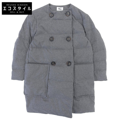 49av.Junko Shimada 49アベニュージュンコシマダ 美品 ノーカラー ロング ダウンコート レディース グレー 38 4984282902 コート