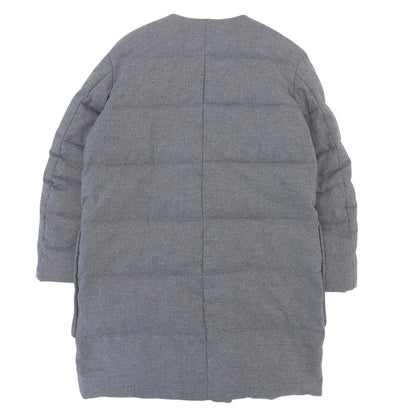 49av.Junko Shimada 49アベニュージュンコシマダ 美品 ノーカラー ロング ダウンコート レディース グレー 38 4984282902 コート