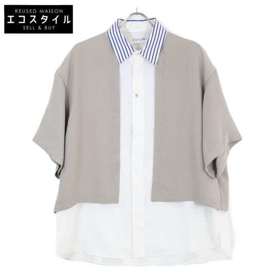 CULLNI クルニ 23SS 23ーSSー037B ホワイト×ベージュ レイヤード S/Sシャツ トップス