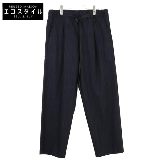 【STUDIOUS Exclusive】M762-P58-151 Black Stripe Belted Wide Pants Bottoms 2 Men's