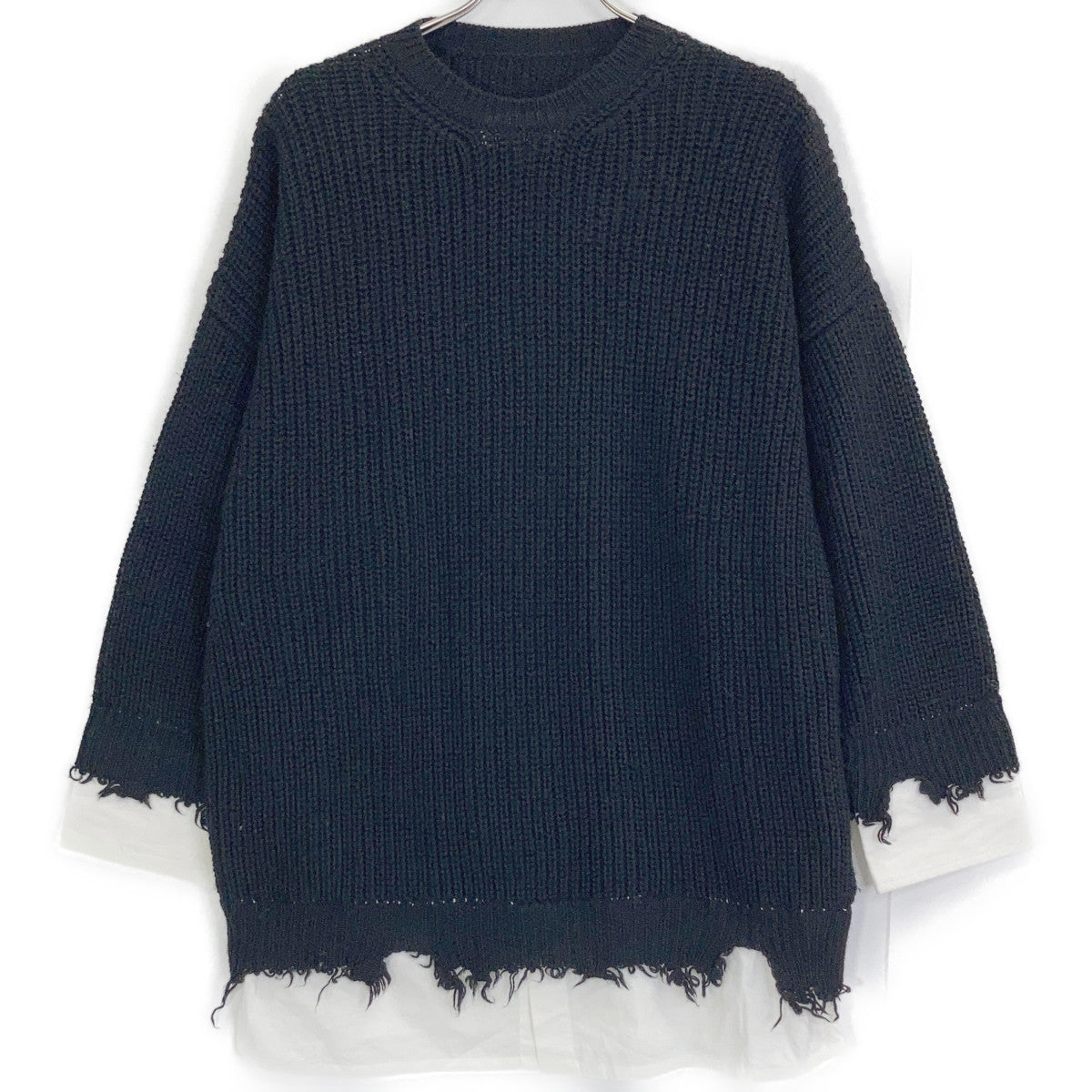 23AW S62HL0015 Damaged Layered Pullover Knit Top XS Ladies