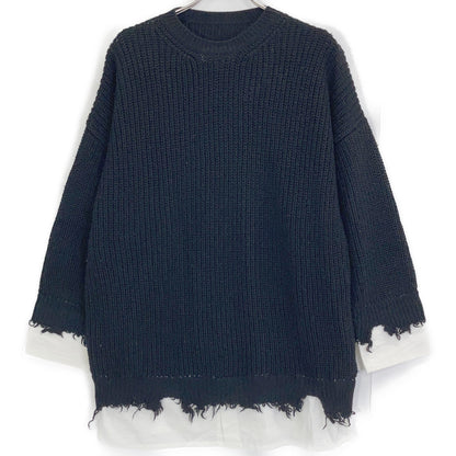 23AW S62HL0015 Damaged Layered Pullover Knit Top XS Ladies