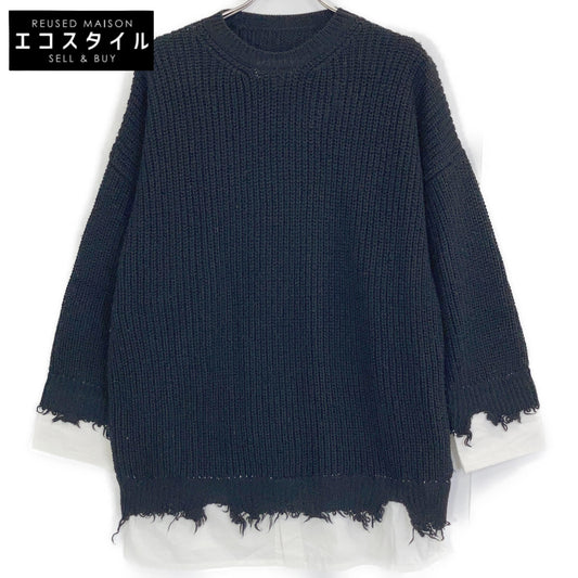 MM6 エムエムシックス 23AW S62HL0015 ダメージレイヤードプルオーバーニット トップス