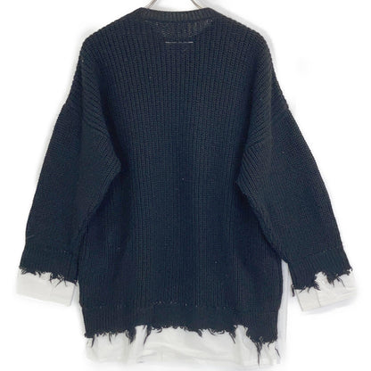 23AW S62HL0015 Damaged Layered Pullover Knit Top XS Ladies