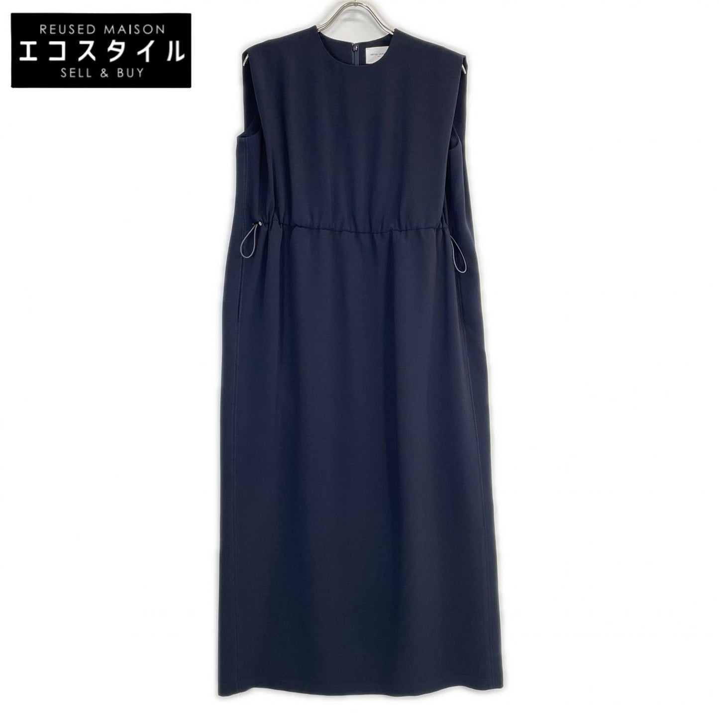 UNITED ARROWS ユナイテッドアローズ 24年春夏 1526-199-5227 ネイビー ポリエステル ドローストリング フレンチスリーブワンピース ワンピース