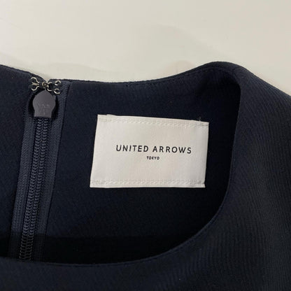 UNITED ARROWS ユナイテッドアローズ 24年春夏 1526-199-5227 ネイビー ポリエステル ドローストリング フレンチスリーブワンピース ワンピース