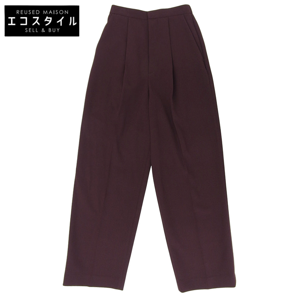 Excellent Condition Rayon-blend STRAIGHT-TAILORED TROUSERS Bottoms Women's Bordeaux 36 300HA631-2860 24AW Bottoms 36 Women's