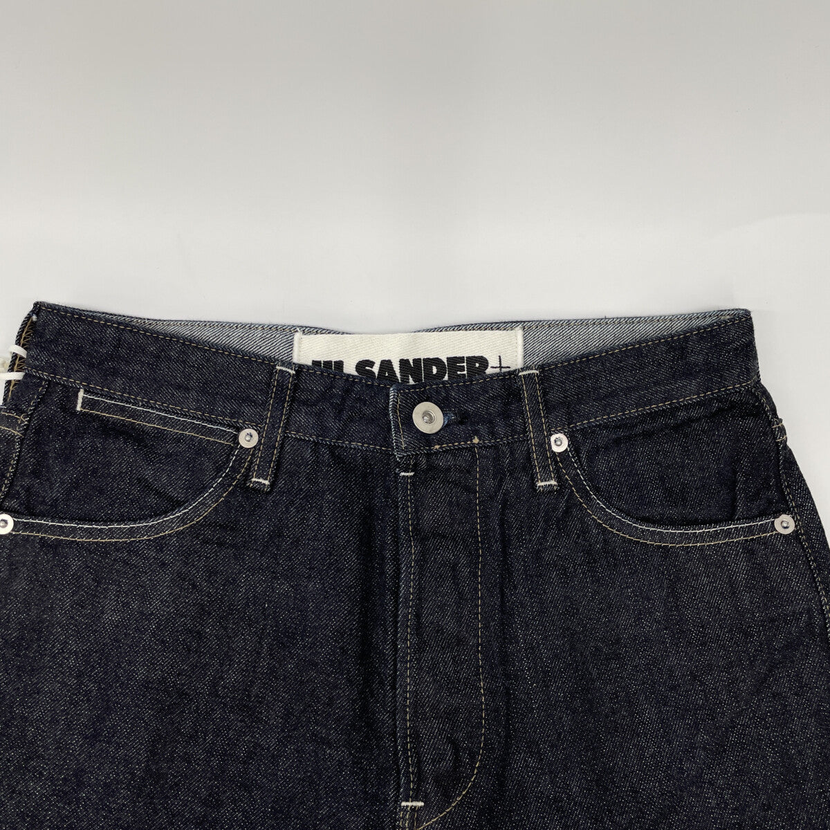 JIL SANDER+ JPPR663102 Indigo Cotton Button Fly Twist Denim Pants Bottoms
