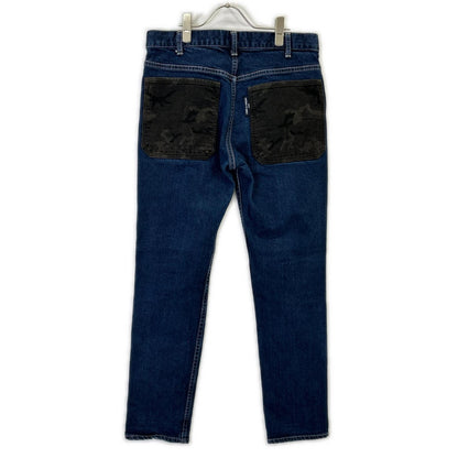 COMMEdesGARCONS HOMME コムデギャルソンオム HT-P026 17aw インディゴ カモフラウールポケット ジップフライ テーパードデニムパンツ ボトムス