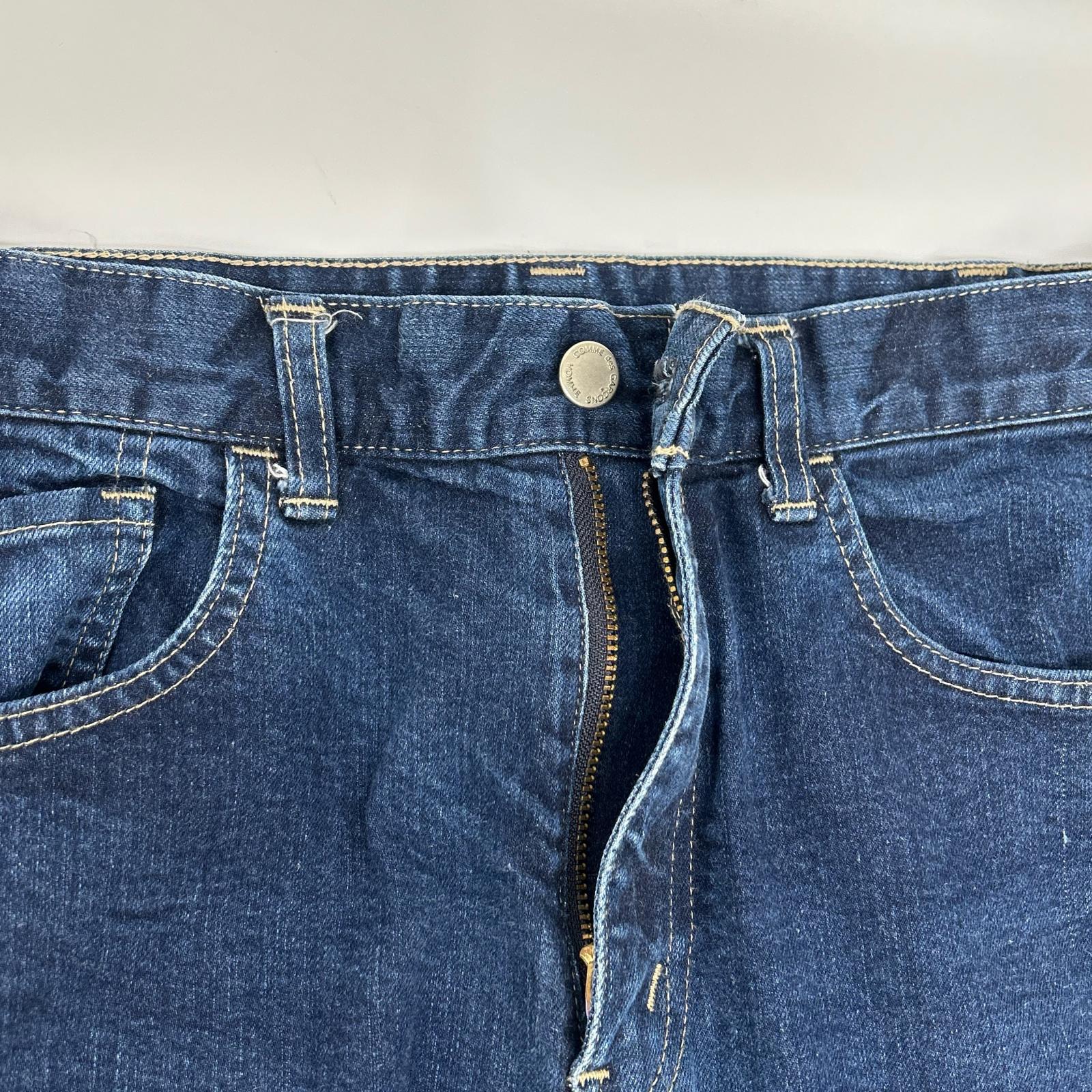 COMMEdesGARCONS HOMME コムデギャルソンオム HT-P026 17aw インディゴ カモフラウールポケット ジップフライ テーパードデニムパンツ ボトムス