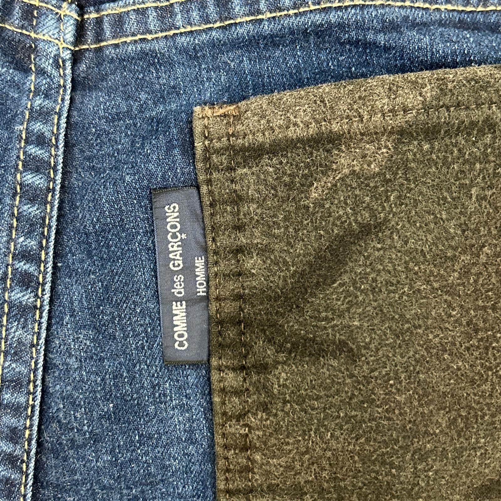 COMMEdesGARCONS HOMME コムデギャルソンオム HT-P026 17aw インディゴ カモフラウールポケット ジップフライ テーパードデニムパンツ ボトムス
