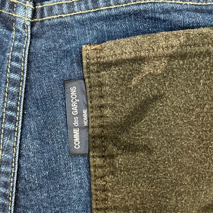 COMMEdesGARCONS HOMME コムデギャルソンオム HT-P026 17aw インディゴ カモフラウールポケット ジップフライ テーパードデニムパンツ ボトムス