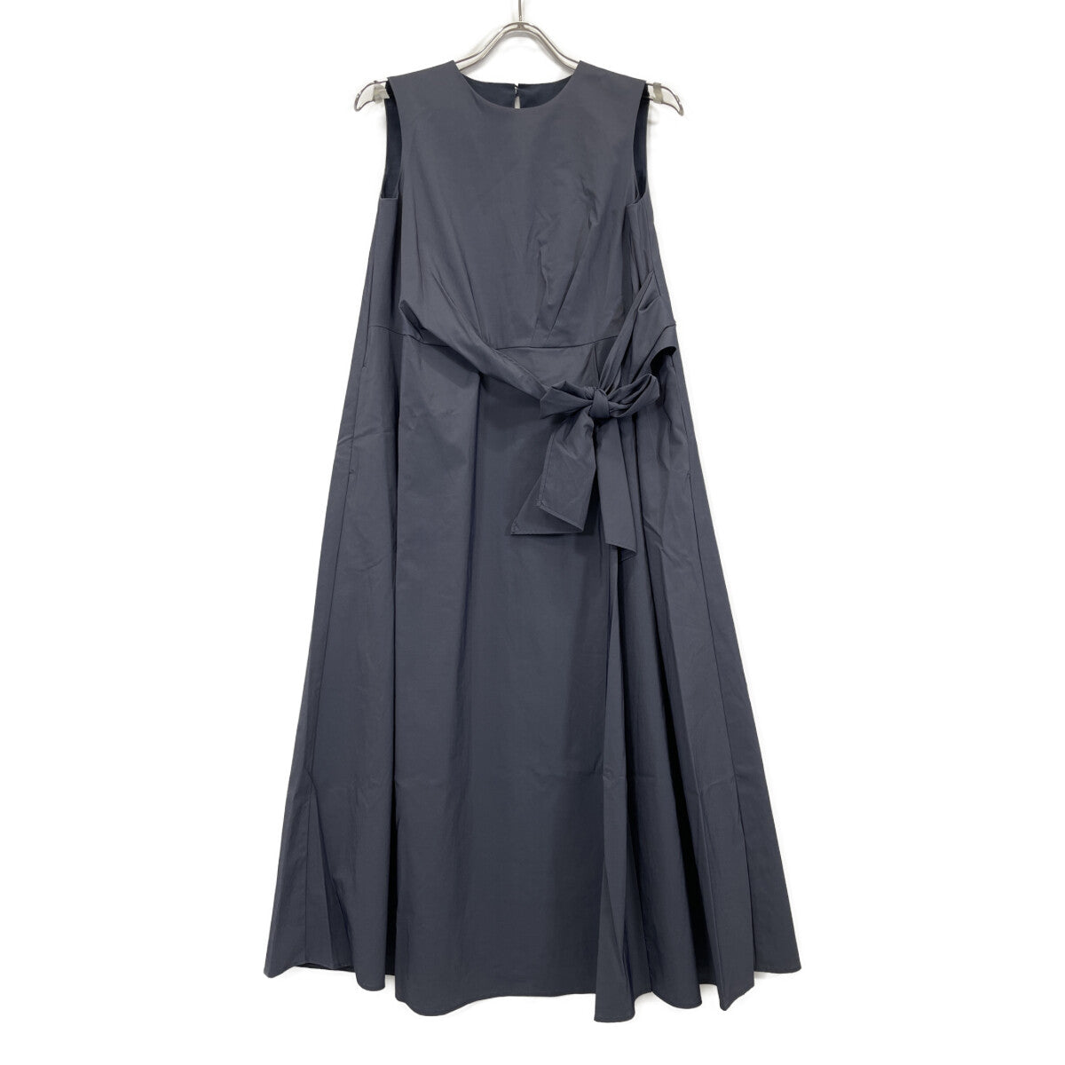 ANAYI Anayi 2025 Model Navy Stretch Nylon Front Twist Dress Dress