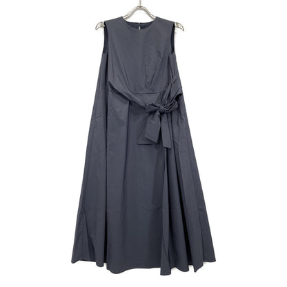 ANAYI Anayi 2025 Model Navy Stretch Nylon Front Twist Dress Dress