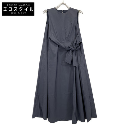 ANAYI Anayi 2025 Model Navy Stretch Nylon Front Twist Dress Dress