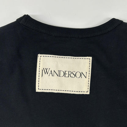 J.W.Anderson ジェイ ダブリュー アンダーソン JD0026PG0975999 ブラック コットン カットアウト Hinge Midi T-shirt Dress ワンピース