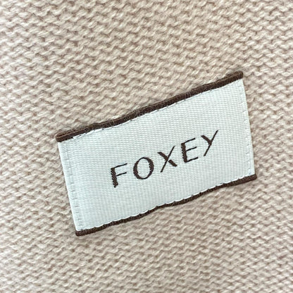 FOXEY Beige 100% Cashmere Hooded Long Cardigan Top