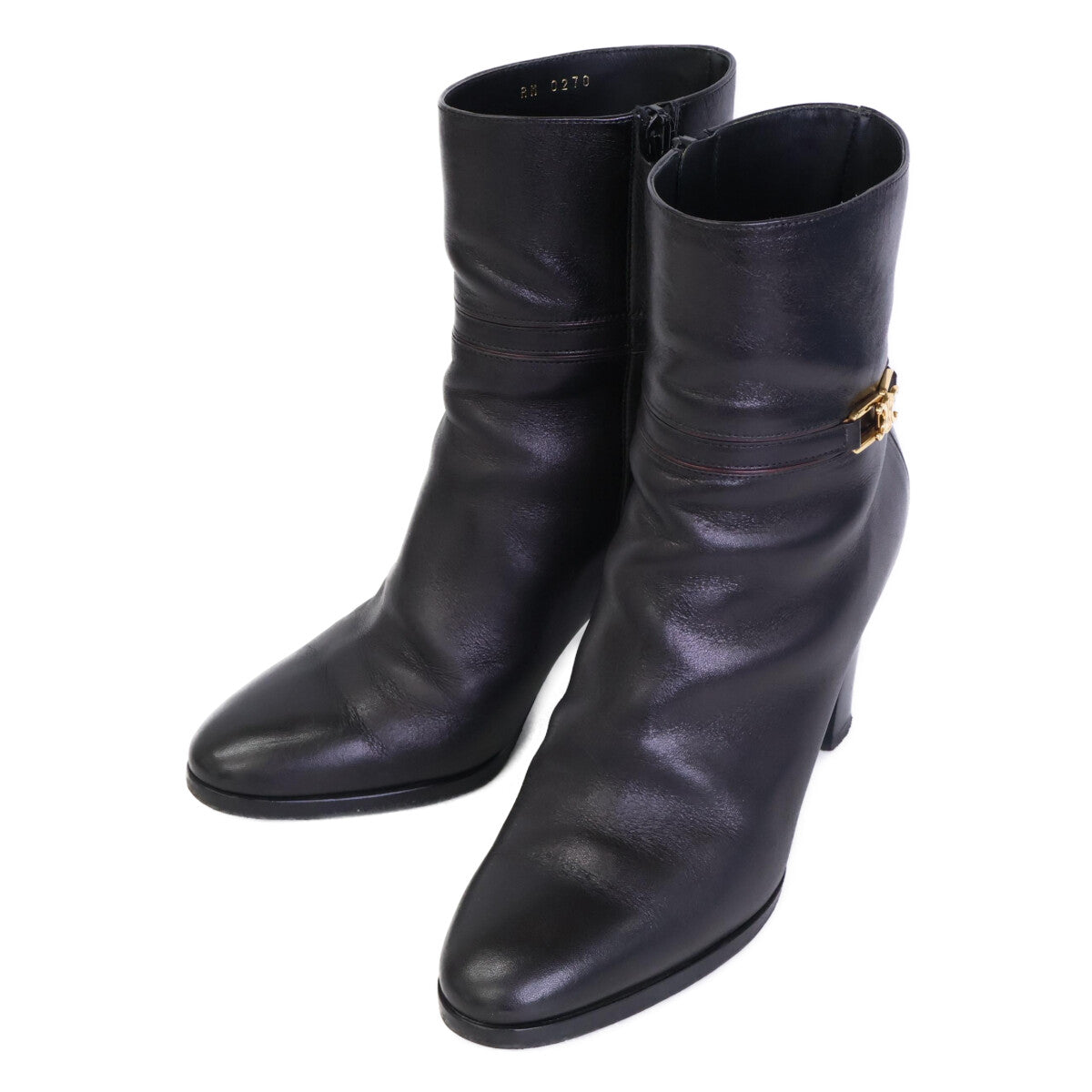 CELINE Celine Triomphe hardware Claude ankle boots/chunky-heel short boots shoes