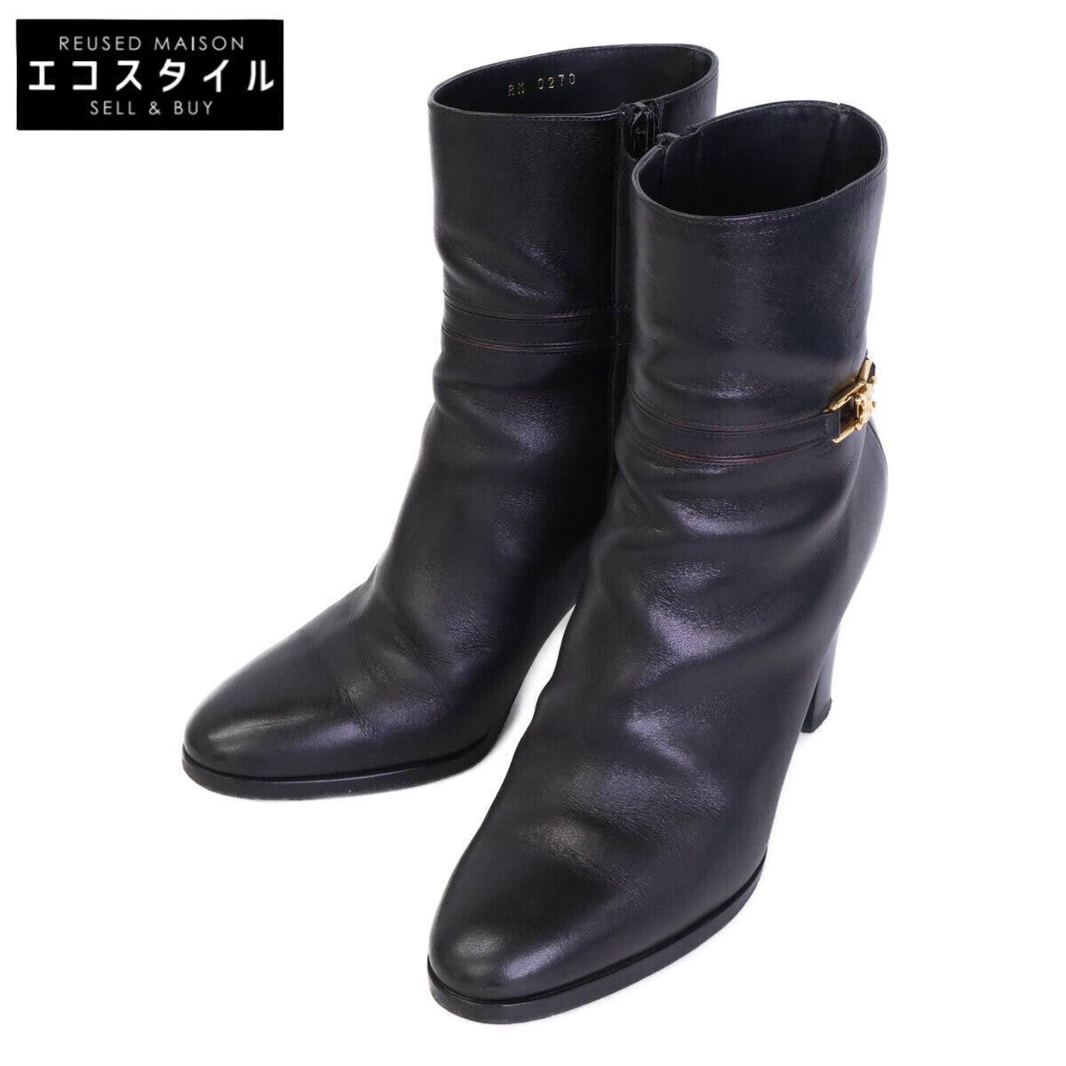 CELINE Celine Triomphe hardware Claude ankle boots/chunky-heel short boots shoes