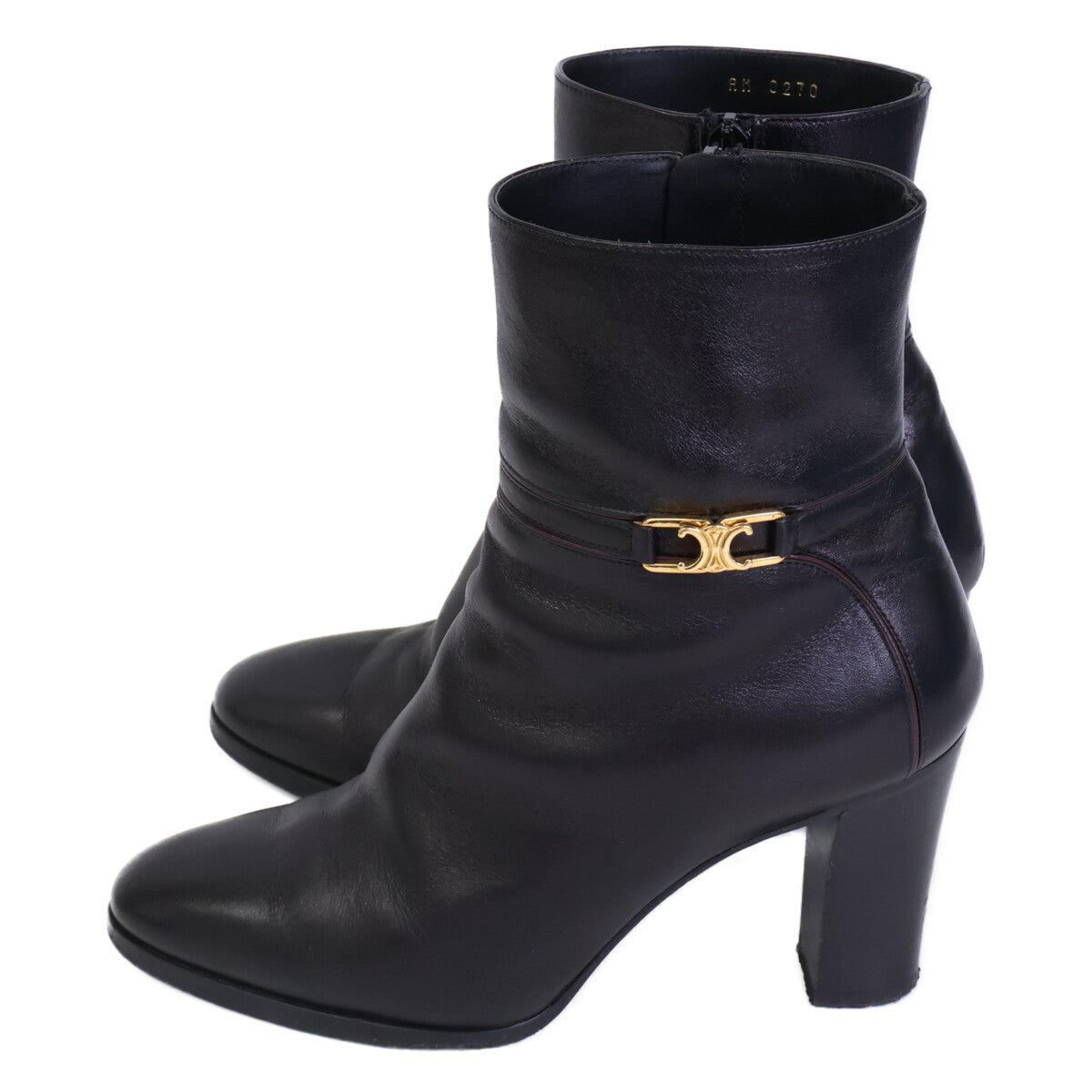 CELINE Celine Triomphe hardware Claude ankle boots/chunky-heel short boots shoes