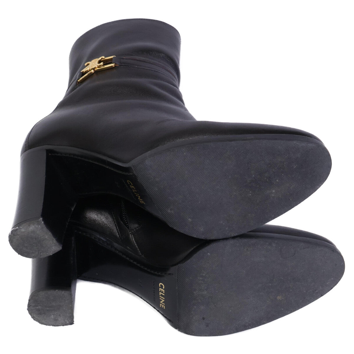 CELINE Celine Triomphe hardware Claude ankle boots/chunky-heel short boots shoes