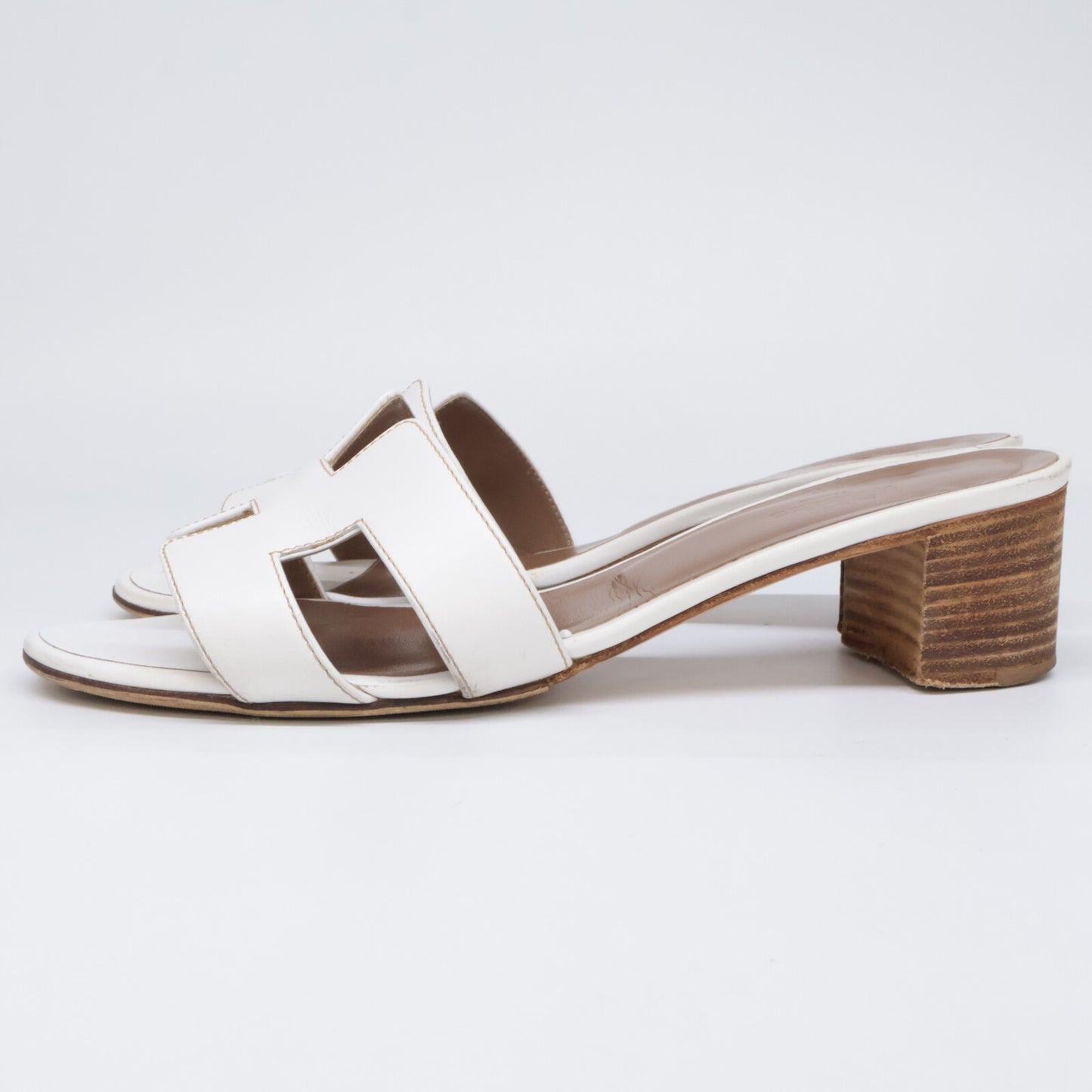 HERMES H071002Z OASIS Calfskin H-motif Heel Sandals/Shoes