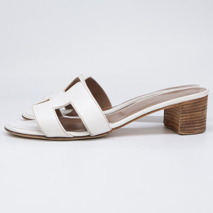 HERMES H071002Z OASIS Calfskin H-motif Heel Sandals/Shoes