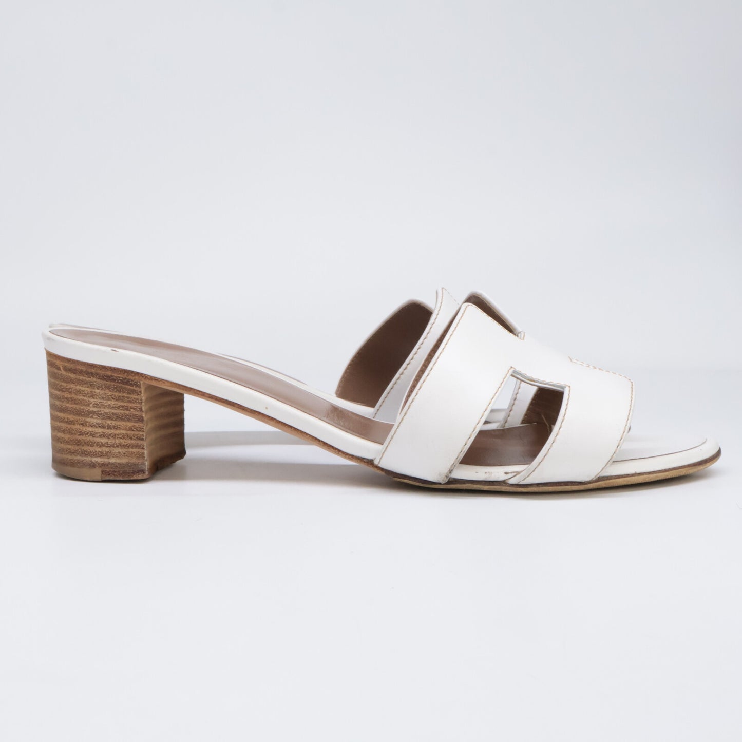 HERMES H071002Z OASIS Calfskin H-motif Heel Sandals/Shoes