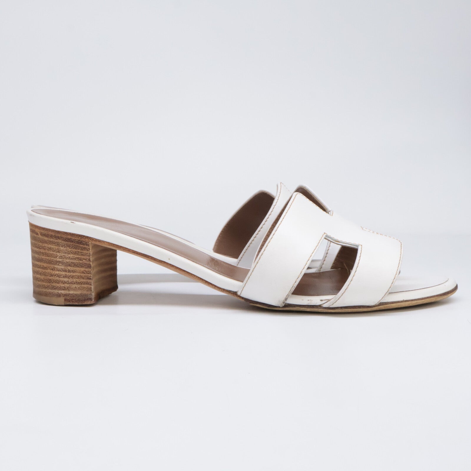 HERMES H071002Z OASIS Calfskin H-motif Heel Sandals/Shoes