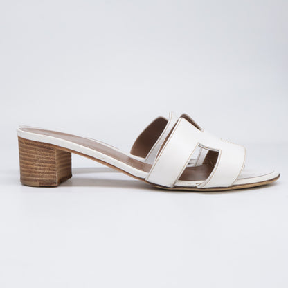 HERMES H071002Z OASIS Calfskin H-motif Heel Sandals/Shoes