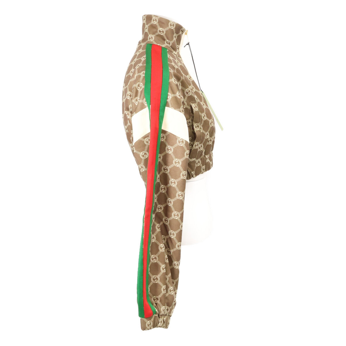 GUCCI 古驰 几乎全新 国内专柜正品 671495 双G互扣式标识 织带短款夹克 短款外套