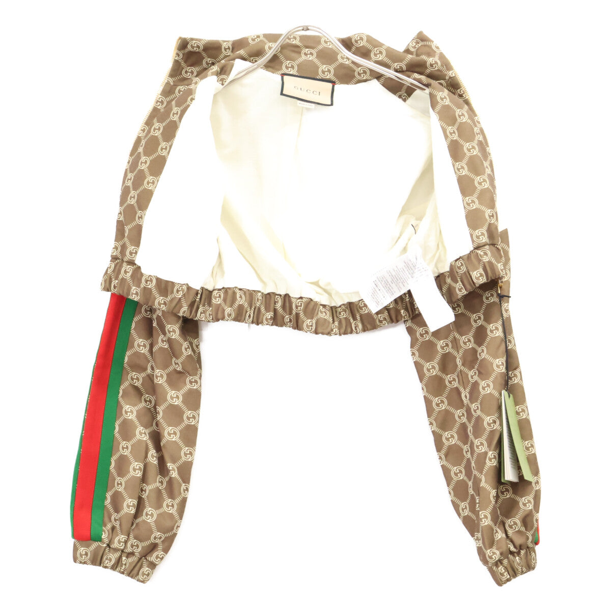 GUCCI 古驰 几乎全新 国内专柜正品 671495 双G互扣式标识 织带短款夹克 短款外套