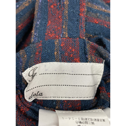 ernesto Multicolor Linen Gibson Epaulet Striped Safari Jacket 42 Women's