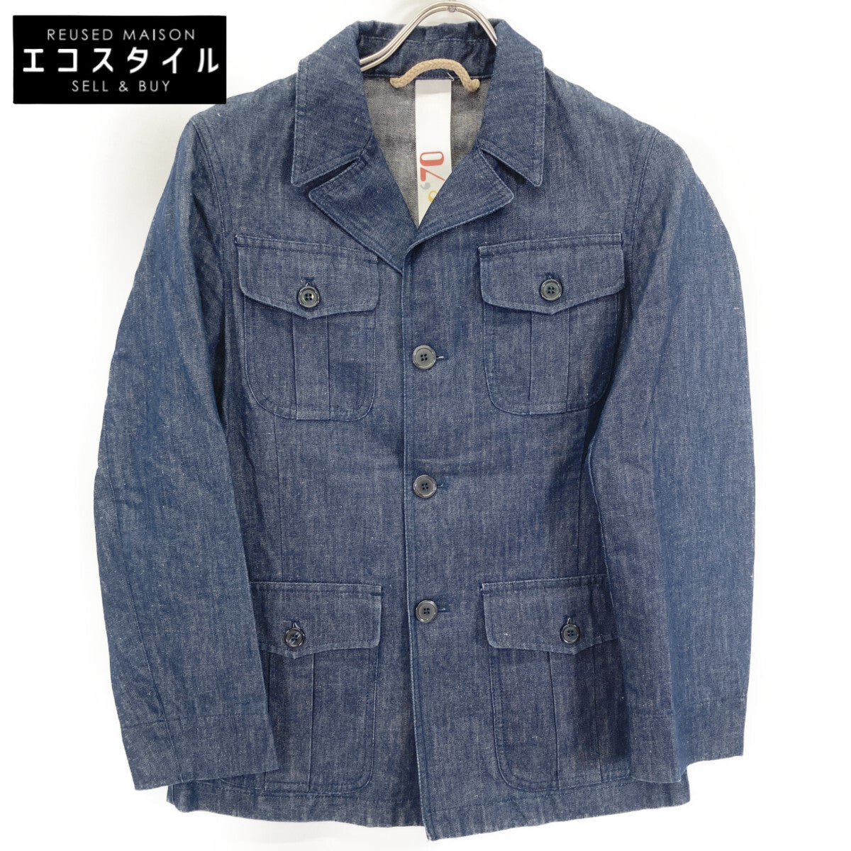 EQUIPE'70 EQUIPE'70 [Brilla Exclusive] 24-16-0224-874 Indigo Denim Safari Jacket Jacket 42 Men's