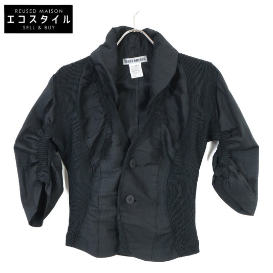 ISSEY MIYAKE イッセイミヤケ ブラック 3Dスチーム ストレッチ 切替 テーラードジャケット ジャケット