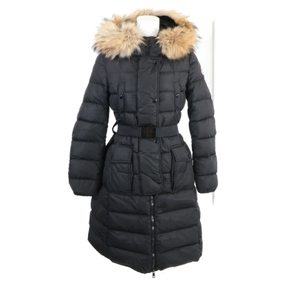 MONCLER MONCLER KHLOE Chloé belt-fitted fur-hooded down coat coat