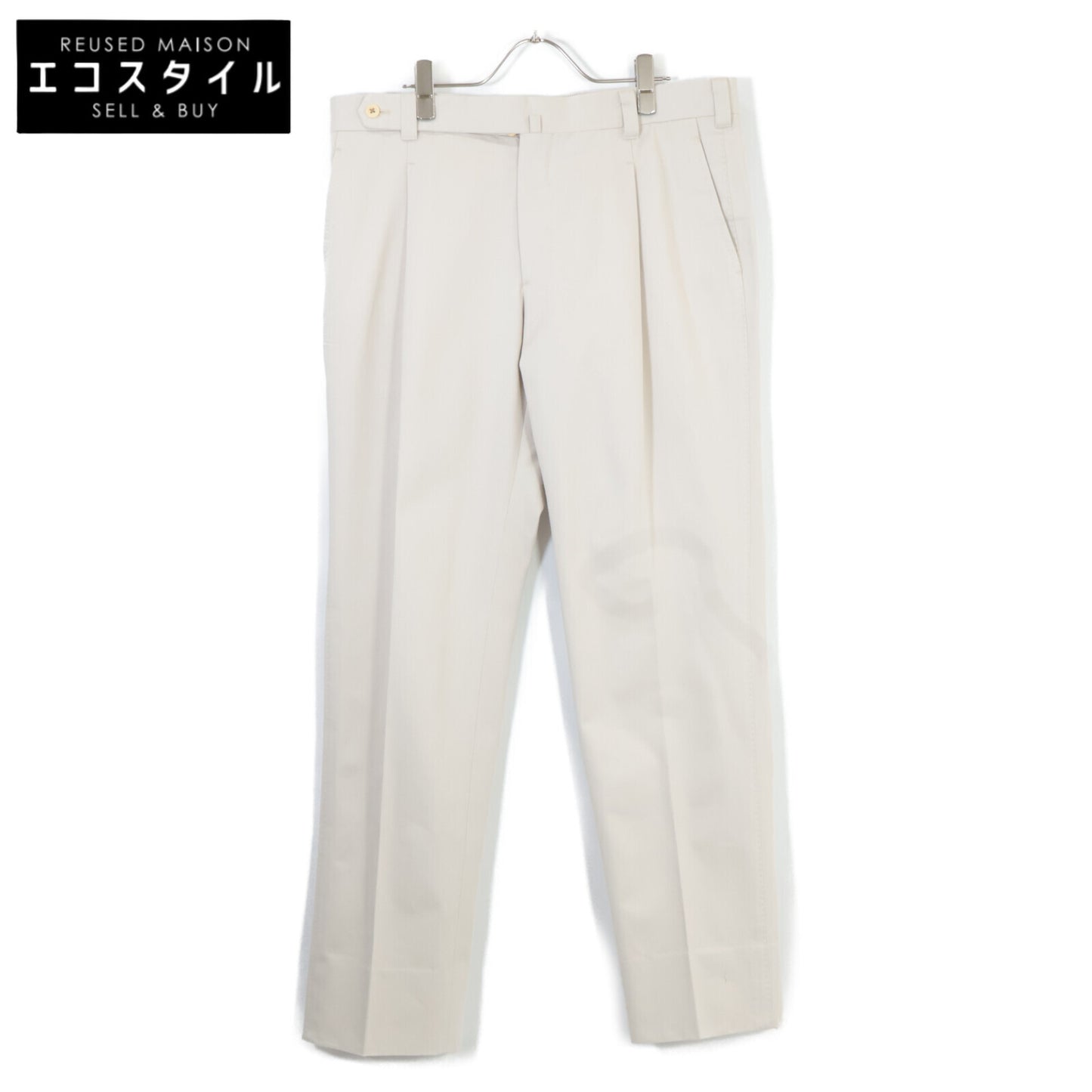 IGARASHI TROUSERS イガラシ トラウザーズ ライトベージュ コットン ワンタックチノスラックスパンツ ボトムス