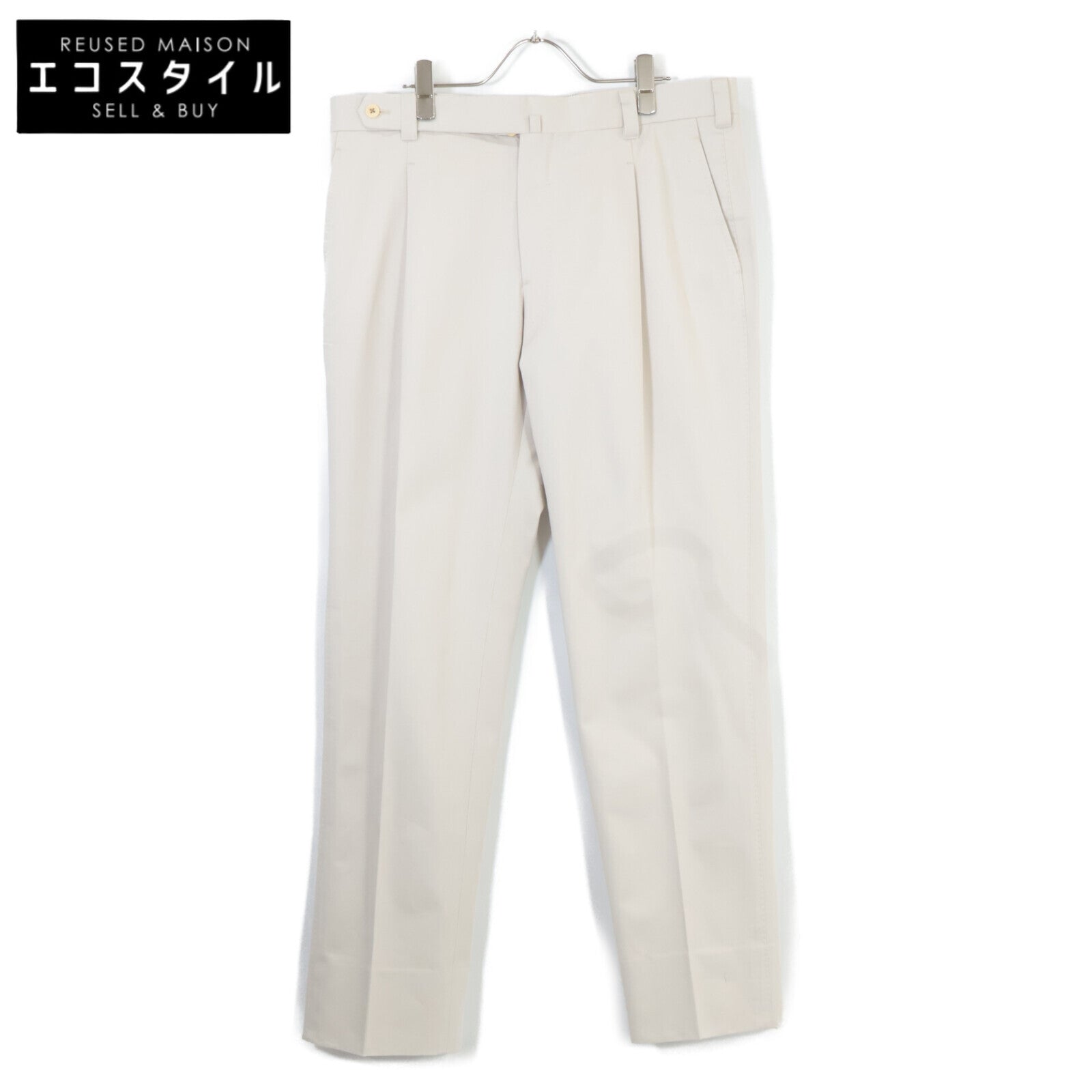 IGARASHI TROUSERS イガラシ トラウザーズ ライトベージュ コットン ワンタックチノスラックスパンツ ボトムス