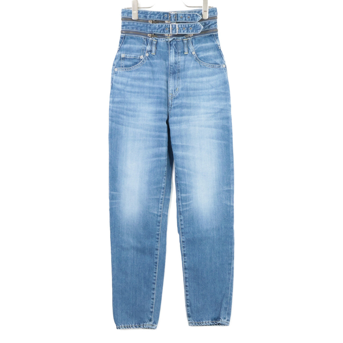 HYSTERIC GLAMOUR HYSTERIC GLAMOUR 01183AP12 深蓝色 做旧 ZIP 腰带锥形牛仔裤 下装