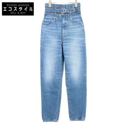 HYSTERIC GLAMOUR HYSTERIC GLAMOUR 01183AP12 深蓝色 做旧 ZIP 腰带锥形牛仔裤 下装