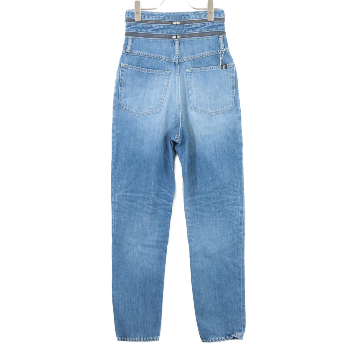 HYSTERIC GLAMOUR HYSTERIC GLAMOUR 01183AP12 深蓝色 做旧 ZIP 腰带锥形牛仔裤 下装