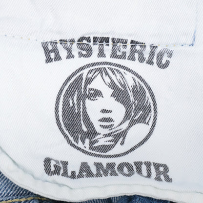 HYSTERIC GLAMOUR HYSTERIC GLAMOUR 01183AP12 深蓝色 做旧 ZIP 腰带锥形牛仔裤 下装