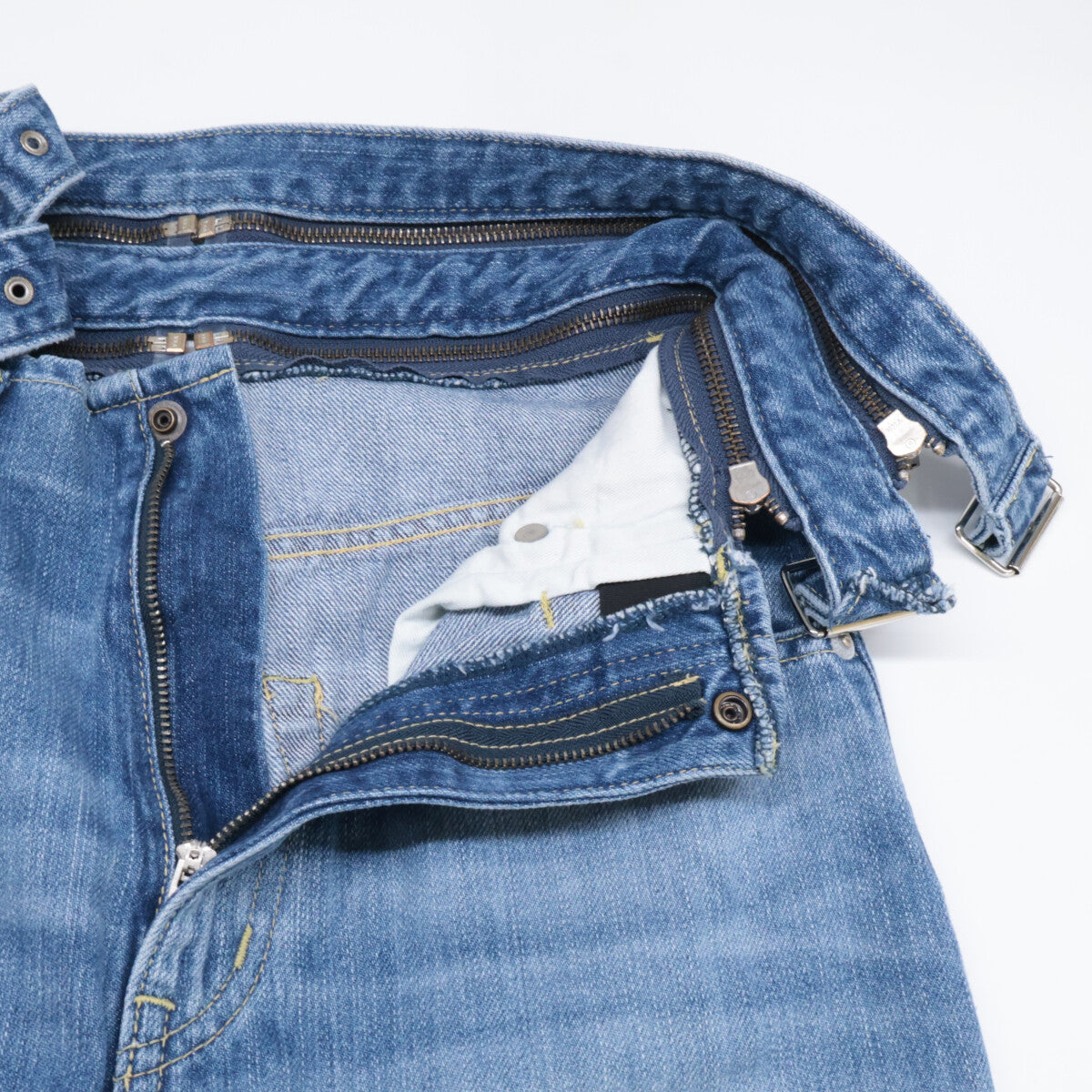 HYSTERIC GLAMOUR HYSTERIC GLAMOUR 01183AP12 深蓝色 做旧 ZIP 腰带锥形牛仔裤 下装