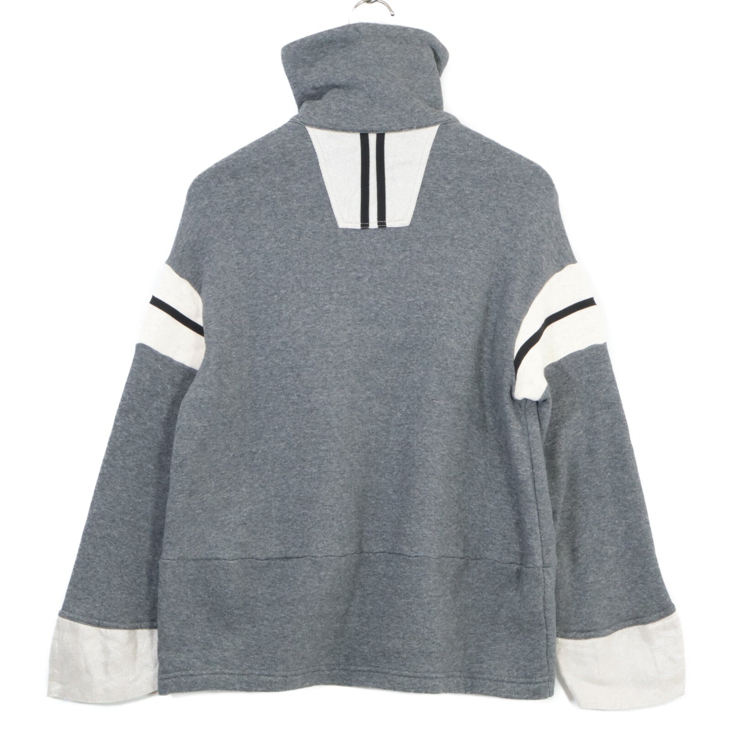 332802 Gray Cotton Pig Half-Zip Sweat Pullover Top, No Size Indication, Women's
