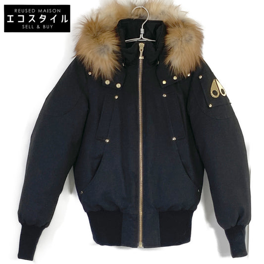 MOOSE KNUCKLES ムースナックルズ ブラック LITTLE RAPIDS BOMBER ファー付きフーデットダウンジャケット ジャケット