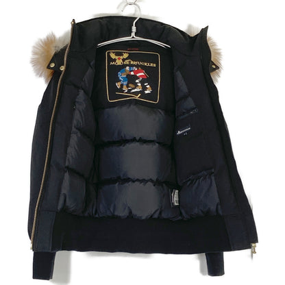 MOOSE KNUCKLES ムースナックルズ ブラック LITTLE RAPIDS BOMBER ファー付きフーデットダウンジャケット ジャケット