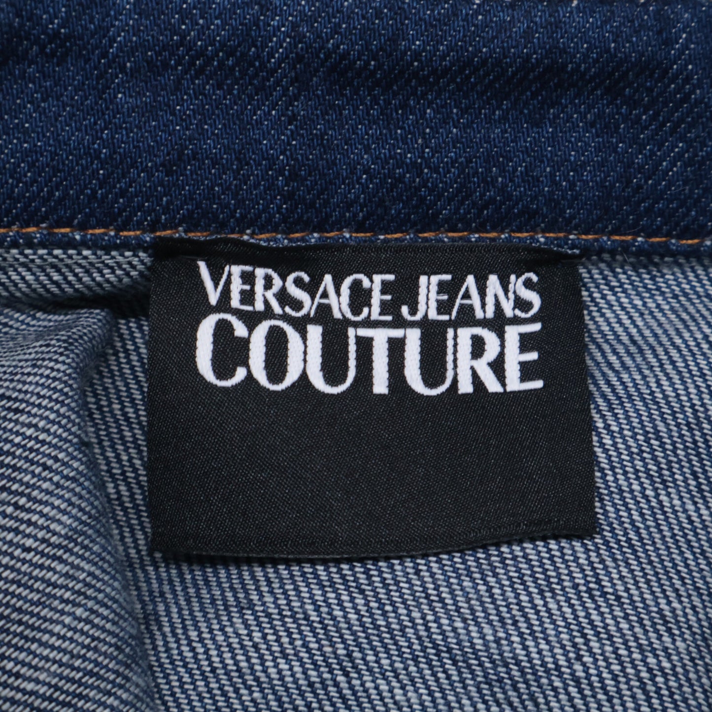 Versace Jeans ヴェルサーチジーンズ B0HVA615 インディゴ×マルチカラー 金ボタンデニムコンビシャツ トップス